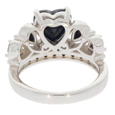 Heart-shaped black spinel sterling silver ring featuring intricate design and elegant craftsmanship.